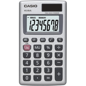 image:imageCasio HS8VA Mini 6Function Calculator  Large 8Digit LCD Display  Solar Powered with Battery Backup  Standard Function  Portable Pocket Size1 Count Pack of 1