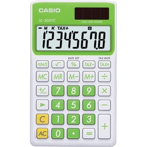 image:imageCasio SL300VC Solar Powered Standard Function Calculator BlueGreen