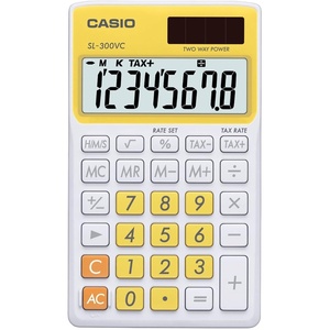 image:imageCasio SL300VC Solar Powered Standard Function Calculator BlueYellow
